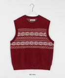 [BAONHAUS] Davitz Snowflake Knit Vest