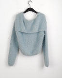 Lonti Angora Sailor Collar Button Cardigan