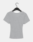 Monb Side Shirring V-Neck Short Sleeve T-Shirt