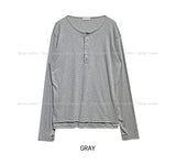 Royge Layered Henley Neck Long Sleeve T-shirt