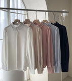 [Planning] Marinell Hidden Button Puff Shirt Blouse