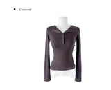 Elvin Slim Fit Hood Button Long Sleeve T-Shirt