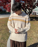 Nordic boucle pattern round knit