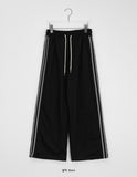 Pulende Line Color Matching Track Banding Wide Pants