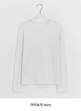 Achu Brushed Basic Round Long Sleeve Tee