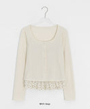 Gentil Frill Dot Layered Sleeveless Cardigan Set