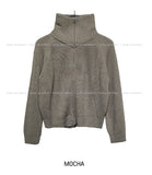 High-Neck Two-Way Knit Zip-Up