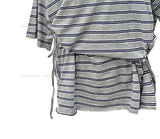 Multi stripe strap off-shoulder short sleeve