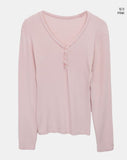 Karun Snap V-Neck Long Sleeve T-Shirt