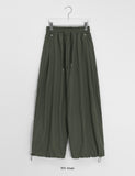 [unisex] Fine Rivet Nylon Banding Wide Pants