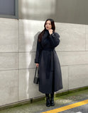 Scone High Neck Shawl Collar Handmade Long Coat (Strap Set)