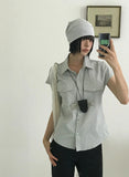 EMBO CAP SLEEVE SHIRT