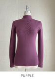 Reducey Button Ribbed Turtleneck Knit