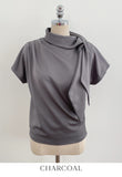 Balit Tie Drape Short Sleeve T-Blouse