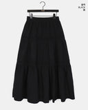 Kuje Suede Tiered Long Skirt