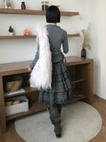 CHECK TIERED FRILL SKIRT