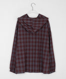 [BAONHAUS] Kitket Check Over Hood Shirt