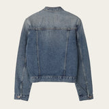 Chike Unbalanced Cropped Denim Jacket