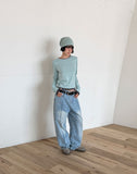 SEAM WASHED WIDE DENIM