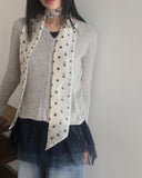 Swan Wool Rib V Round Knit Cardigan