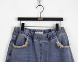 [MADE] Villard Surgical Damage Washing Banding Long Wide Denim Pants