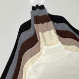 Ribbed Inner Winter Fall Neck Polar Long Sleeve T-shirt