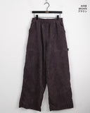 Kanji Work pocket Corduroy Banding Long Wide Pants