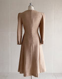 Romid Double Button Puff Tweed Flare One Piece