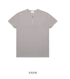 Zero round half zip-up short sleeve t-shirt