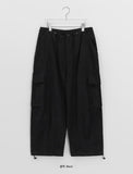Common Pintuck Cotton Cargo Wide Pants