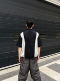 Nylon Two-Tone Half Zip-Up