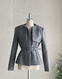 Redia Wool Herringbone Short Jacket (Belt set)