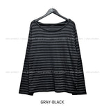 Dewey stripe off-shoulder long sleeves