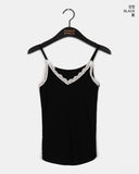 Donto color matching lace sleeveless