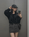 Bestie Low-rise Cotton Skirt (+belt set)