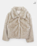 Sevin Collar Two-Tone Fur Jacket