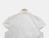 Mattia Double Button Short Sleeve Blouse