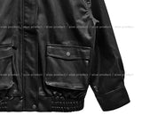 Hazel loose-fit pocket leather jumper