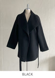 [Wool85%] Labelli Shawl Collar Wool Cashmere Handmade Half Coat