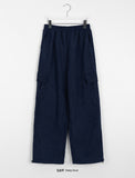 Kimone fleece string banding corduroy cargo pants