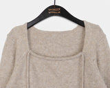 Hoyan Ribbon Halter Bolero Square Neck Knit