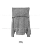 Bunny Boucle Off-Shoulder Knit