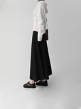 Flared Ribbed Long Skirt