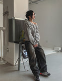 Tinted Washed String Balloon Denim Pants