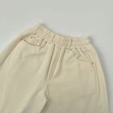 Unique Belt Loop Sweat Brushed Sagging Wide Pants