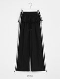 Megle Summer Track Color Matching Nylon Skirt Pants