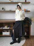 [BELT SET] SLANT STRIPE DRAPE SKIRT