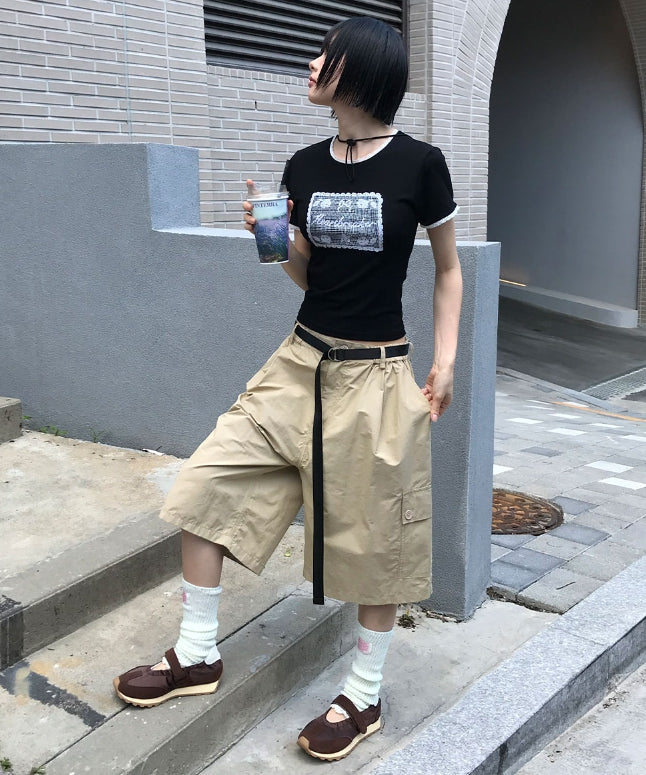 【AAKE】ONE TUCK BERMUDA PT ベルトセット★ AAKE (アケ) - [ベルトセット]ワンタックバミューダパンツ