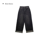 Andy Roll-Up Wide Washing Denim Pants