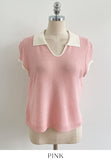 Cooly V Color Matching Collar Knit